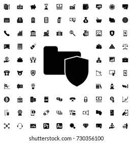 Folder security icon. set of filled finance icons.