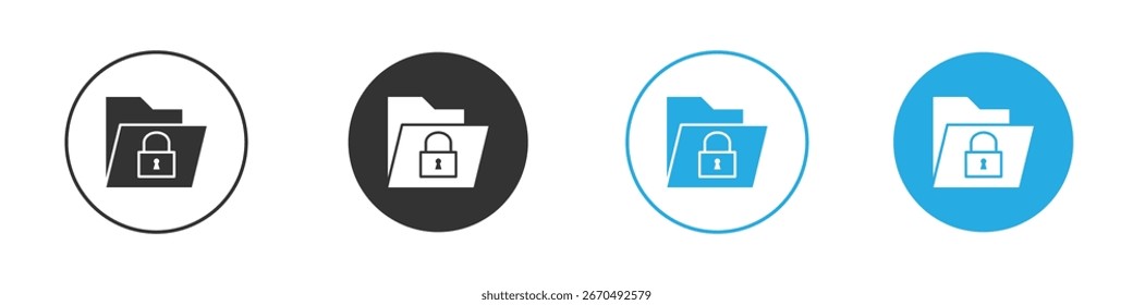 Folder security icon, simple flat style, illustration, logo sign symbol pictogram template, for ui or ux.