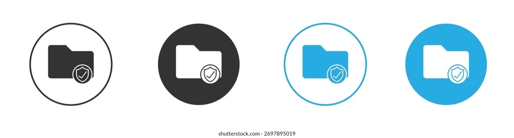 Folder security icon symbol flat style on white background.