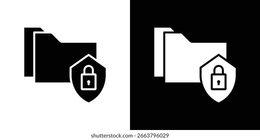 Símbolo do ícone de segurança da pasta. Design simples e plano para aplicativos móveis e da Web