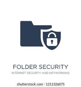 Folder security icon. Trendy flat vector Folder security icon on white background from Internet Security and Networking collection, vector illustration can be use for web and mobile, eps10