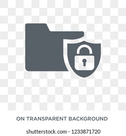 Folder security icon. Trendy flat vector Folder security icon on transparent background from Internet Security and Networking collection. 