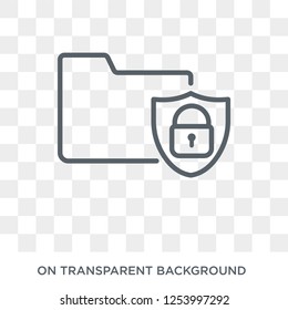 Folder security icon. Trendy flat vector Folder security icon on transparent background from Internet Security and Networking collection. High quality filled Folder security symbol use for web and
