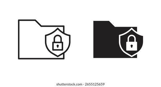 Ícone de segurança de pasta design de vetor. definir ícones da Web