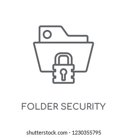 Folder security linear icon. Modern outline Folder security logo concept on white background from Internet Security and Networking collection.
