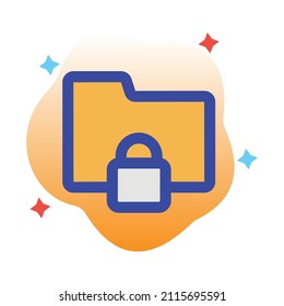 Folder Security Vector icon which is suitable for commercial work and easily modify or edit it

