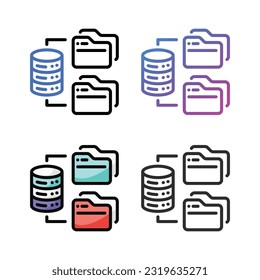 Folder server icon design in four variation color