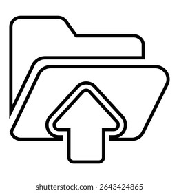 folder set line icon design. folder set thin black outline symbol vector illustration. editable stroke icon on transparent background.