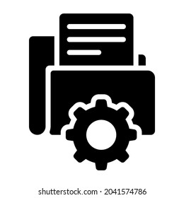 folder setting glyph design, SEO and web flat design for mobile concepts and web apps. Collection of modern infographic logo and pictogram.