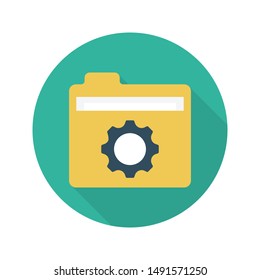 folder setting glyph flat vector icon