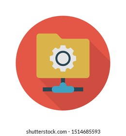 folder setting glyph flat vector icon