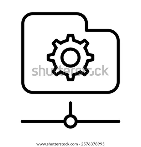 Folder setting icon in thin line style