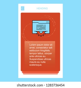 Folder setting mobile vertical banner design design. Vector