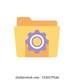 Folder Setting Vector Flat Icon. Illustration Style EPS 10.