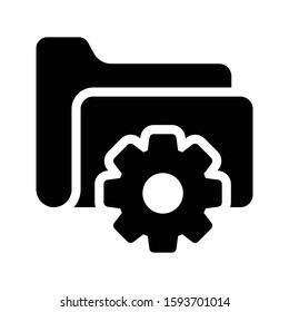 folder setting vector  glyph flat icon  