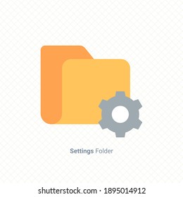 folder settings configuration icon single graphic design element vector illustration for business presentation, info-graphic, web and mobile application, app user interface