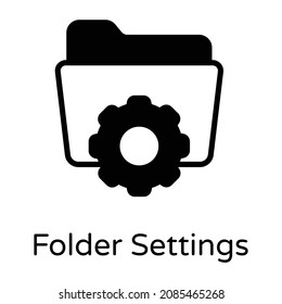 Folder settings glyph design icon, editable vector 