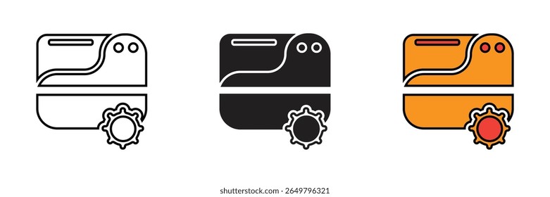 Folder settings icon on white background. Folder settings icon vector.