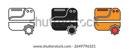 Folder settings icon on white background. Folder settings icon vector.