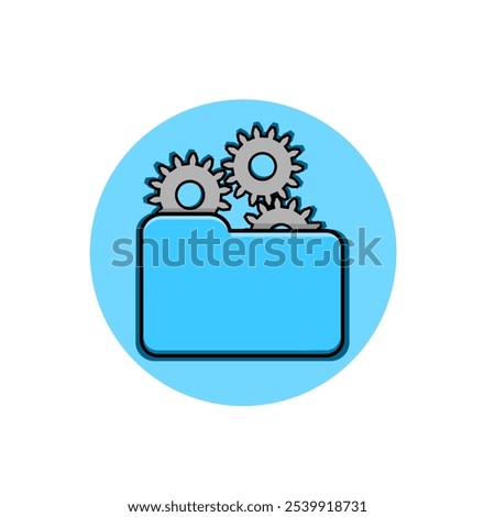 folder settings.
Illustration of system settings icon, for file manager settings. flat vector.