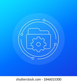 folder settings line vector icon