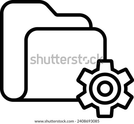 Folder Settings Outline vector illustration icon