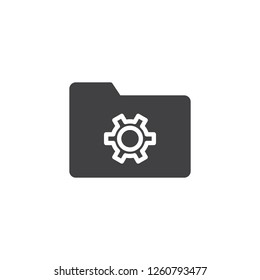 Folder settings vector icon. filled flat sign for mobile concept and web design. folder with gear simple solid icon. Symbol, logo illustration. Pixel perfect vector graphics