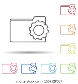 Folder setup in multi color style icon. Simple thin line, outline vector of automation icons for ui and ux, website or mobile application
