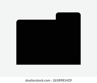 Folder Shape File Computer Silhouette Doc Document Storage Archive Digital Computer Management Black White Vector Icon Sign Symbol Graphic Artwork