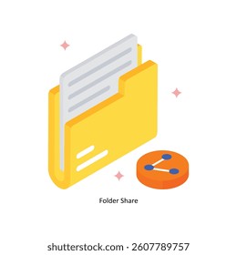 Folder Share Concept isometric Style Illustrations. Eps 10 File 