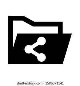 folder share icon isolated sign symbol vector illustration - high quality black style vector icons
