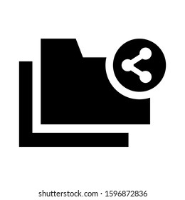 folder share icon isolated sign symbol vector illustration - high quality black style vector icons
