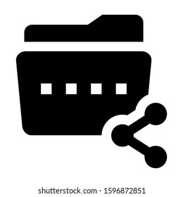 folder share icon isolated sign symbol vector illustration - high quality black style vector icons
