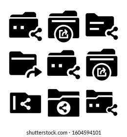 folder share icon isolated sign symbol vector illustration - Collection of high quality black style vector icons
