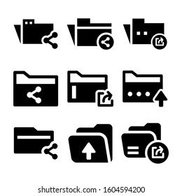 folder share icon isolated sign symbol vector illustration - Collection of high quality black style vector icons
