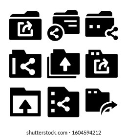 folder share icon isolated sign symbol vector illustration - Collection of high quality black style vector icons
