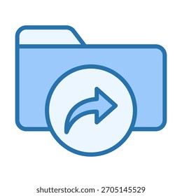Icono de uso compartido de carpetas para enviar archivos, compartir documentos y colaborar en equipo.