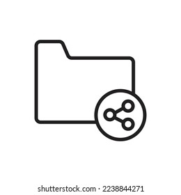 Icono de contorno de recurso compartido de carpetas ilustración