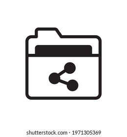 Folder Share  Vector Solid Style Icon. 