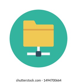 folder sharing glyph flat vector icon