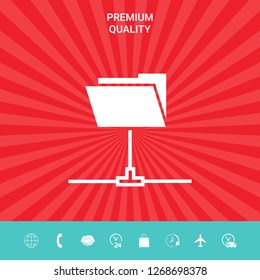 Folder sharing icon. Graphic elements for your design