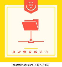 Folder sharing icon. Graphic elements for your design