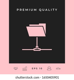 Folder sharing icon. Graphic elements for your design