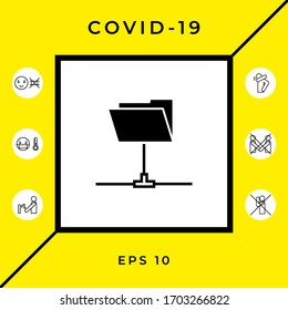 Folder sharing icon. Graphic elements for your design