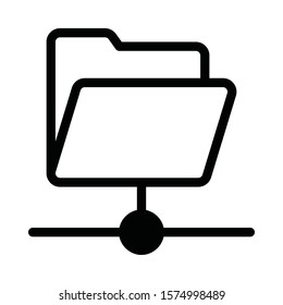 folder sharing vector icon outline style