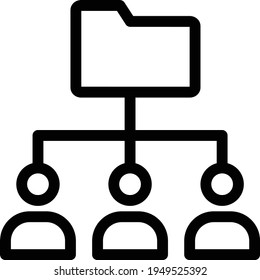 folder sharing vector thin line icon