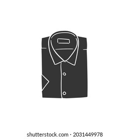 Folder Shirt Icon Silhouette Illustration. Man Clothes Vector Graphic Pictogram Symbol Clip Art. Doodle Sketch Black Sign.