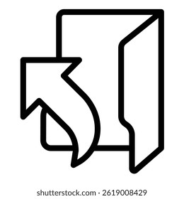 Folder with shortcut line icon, windows pack concept. Vector graphics. Up arrow linked folder sign on white background, style mobile or design