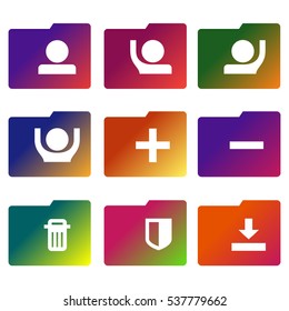 Folder sign. Accounting binder symbol.. Colored flat icons on white background. Vector illustration