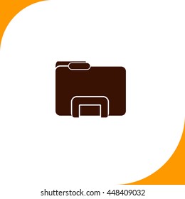 Folder sign. Brown icon on white background